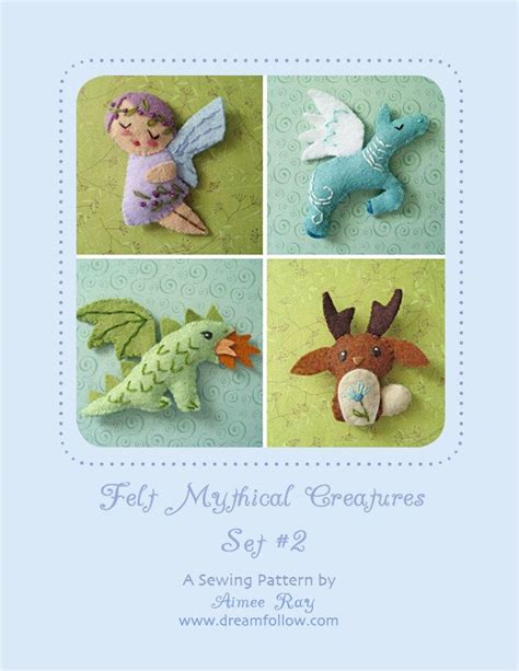 Mythical Creatures Set 2 Plush Pattern Pdf Svg Download For Etsy