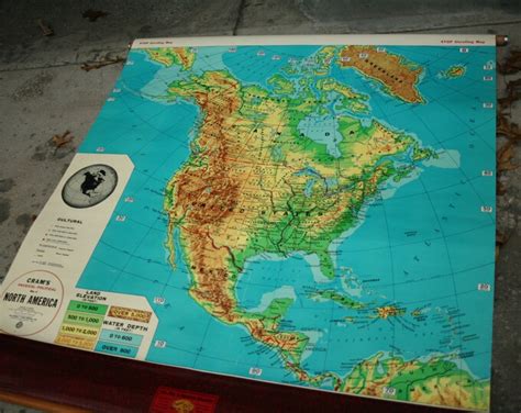 Vintage Crams Pull Down Us Map United States School Map Great