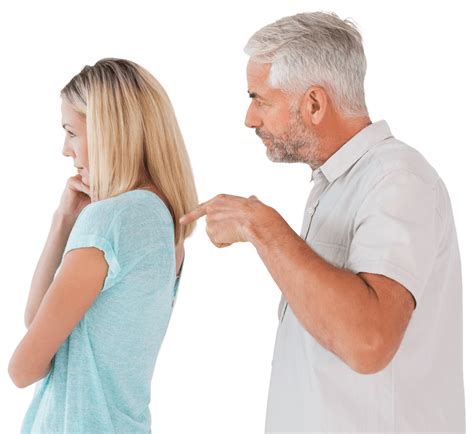 Transparent Background Of Older Couple Arguing With Emphasis On Mans Anger