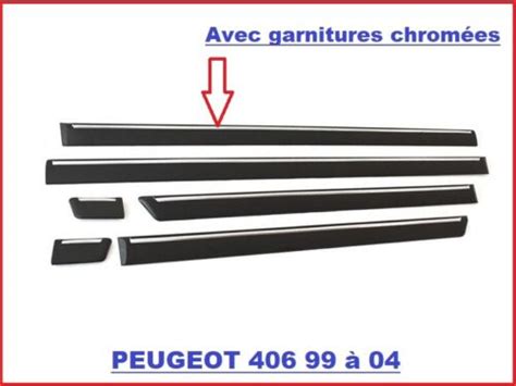 Baguettes latérales PEUGEOT 406 moulures portes finition Chromée