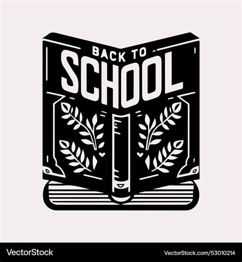 Back to school book silhouette Royalty Free Vector Image