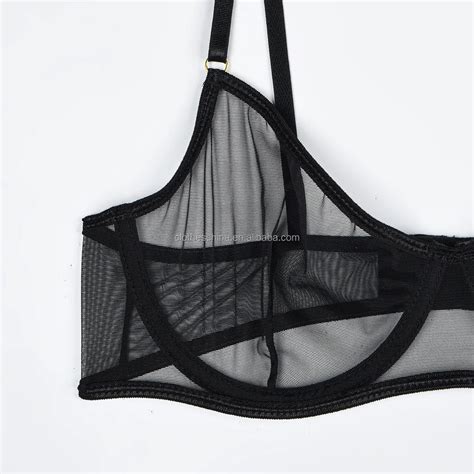 Chuangerm Hot Sale Mesh Suspenders Sexy Lingerie Women See Through Simple Style 2 Pcs Woman