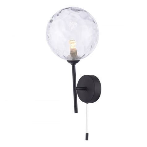 Dar Lighting Coh Cohen Wall Light Matt Black Moulded Glass L L