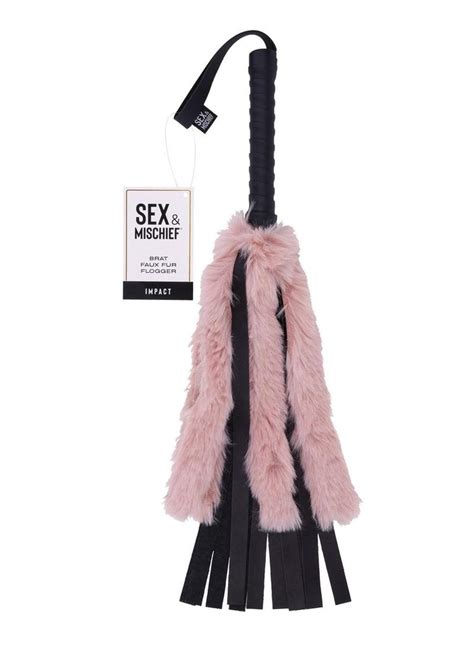 Sex And Mischief Brat Faux Fur Flogger Pink Black From Cherry Pie Online