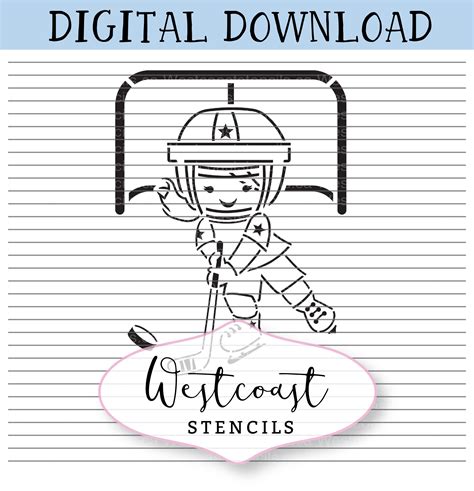 Digital Hockey Girl Stencil Cookie Stencil Svg Png Digital Etsy