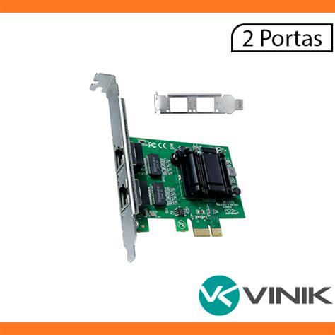 Placa De Rede PCI Express Vinik 2 Portas 10 100 1000 PRV2P1000E