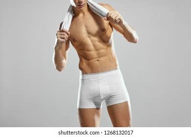 Sexy Brunette Male Model Wearing White Stock Photo 41582662 Shutterstock