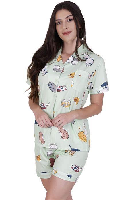 Pijama Curto Gatinhos Concept Lingerie Verde Verde