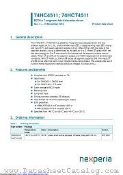 74HC4511D Datasheet Pdf BCD To 7 Segment Latch Decoder Driver Nexperia