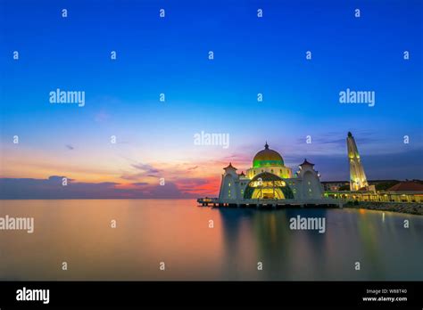 Malacca Straits Mosque Masjid Selat Melaka It Is A Mosque Located