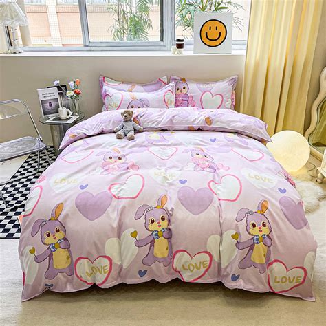 Bộ chăn ga gối Cotton Poly EmmiBedding phong cách Hàn Quốc Drap giường cotton hot trend không