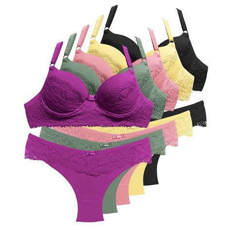 5 Conjuntos Lingerie Calcinha Sutiã Bojo Luxo Zilook Shopee Brasil