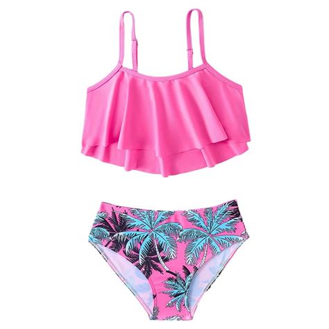 Gyratedream Girl S Piece Swimsuits Flounce Bikini Top High Waisted Bottom Bathing Suits Summer