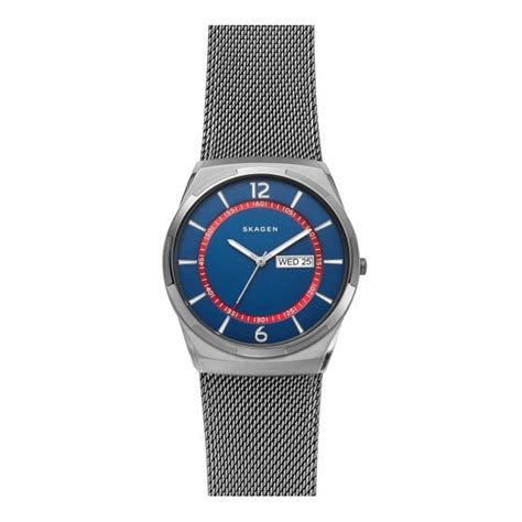 Skagen Watches Skagen Gents Silver Blue Watch Mens Watches From