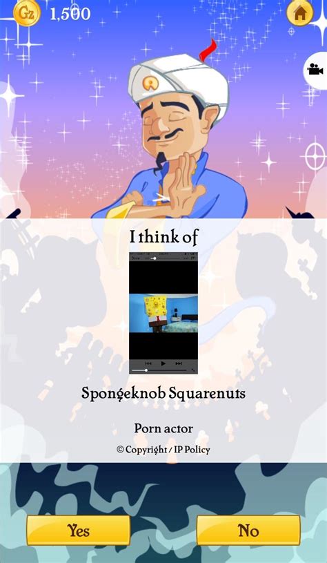A Porn Actor Named Spongeknob Squarenuts And Akinator Knows About Him R Ofcoursethatsathing