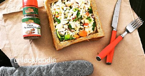 Square shaped Bread with veggies and Cheese Recipe by Unlock foodie ...