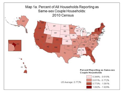 2010 Census Map 1a Percent Of All Households Reporting As Same Sex