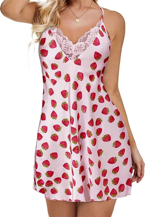 Avidlove Valentine Lingerie For Women Strawberry Lingerie Silk