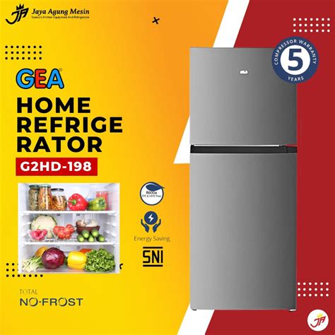 Jual Gea Top Mount Fridge Freezer Inox Liter G Hd Shopee