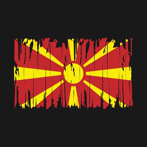 North Macedonia Flag Brush Vector Illustration 20166447 Vector Art at ...