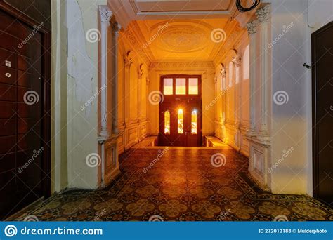 Entrance Hall In Old Mansion At Night Stock Photo Image Of Broken