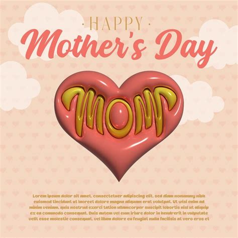 Premium Vector Vector Happy Mothers Day 3d Post Card