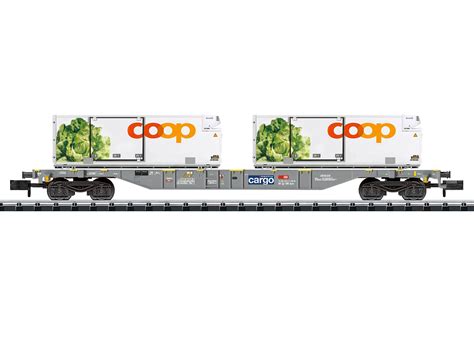 Minitrix Spur N Containertragwagen mit coop Kühlcontainern Modell