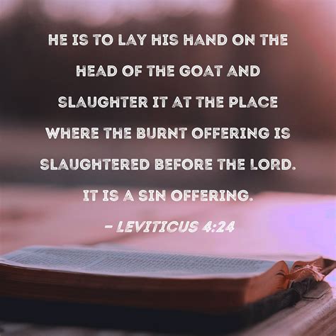 Leviticus 424 He Is To Lay His Hand On The Head Of The Goat And
