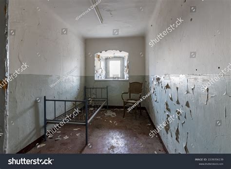 Interior Delipidated Prison Cell Former German Stock Photo 2239356139