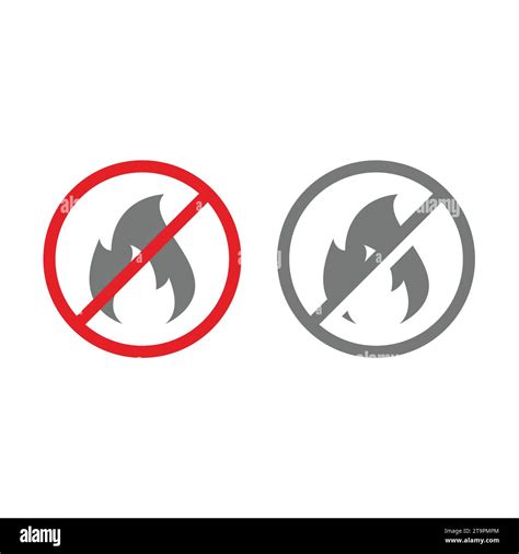 No Fire Vector Red Prohibition Sign No Open Flames Forbidden Warning