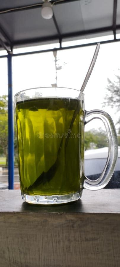 A Glass Of Hot Green Tea In The Rainy Morning Stock Photo Image Of Glass Rainy