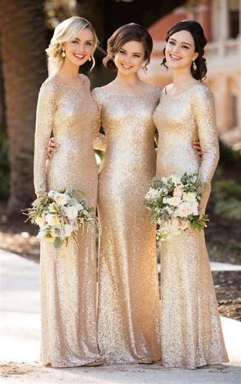 Long Sleeved Sequin Bridesmaid Dress 8848 Long Sleeve Bridesmaid