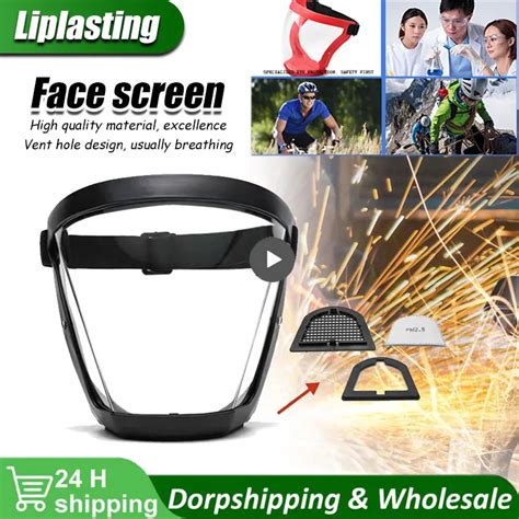 Маска Защитная прозрачная на все лицо с защитой от брызг | AliExpress