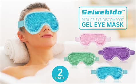Amazon Pcs Reusable Ice Eye Mask Hot Cold Therapy Gel Bead For Puffiness Dark Circles