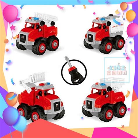 hàng siêu hot Freesship Xe đồ chơi bộ 4 chiếc cứu hỏa đồ chơi giải trí cho bé chất liệu