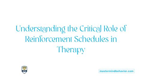 The Importance Of Reinforcement Schedules In Behavior Therapy Programs