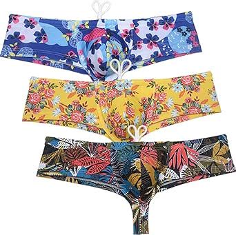 OROCOJUCO Mens Swimwear Skimpy Briefs Bikini Brazilian Cut Surf Shorts Board Cheeky Swim Trunks