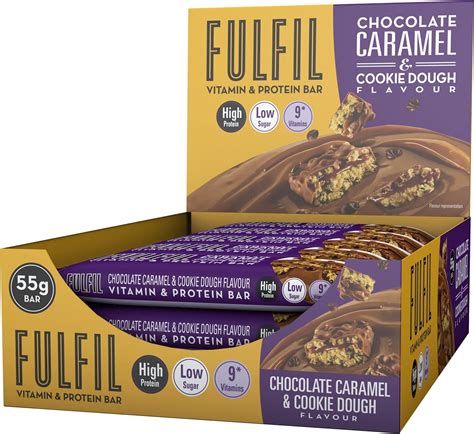 Fulfil Vitamin And Protein Bar 15 X 55 G Bars — Chocolate Caramel And Cookie Dough Flavour