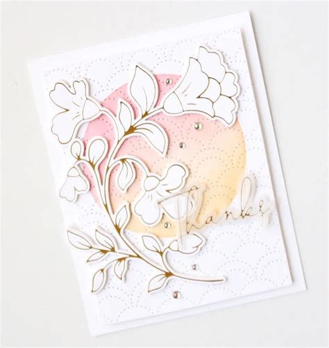 Pinkfresh Studio Folk Floral Stem Hot Foil Plate CLEARANCE All Sales Final