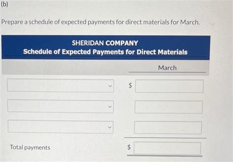 solved sheridan companys budgeted sales  direct cheggcom