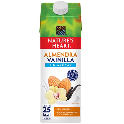 Bebida De Almendra Natures Heart Vainilla Sin Azúcar Caja 946ml