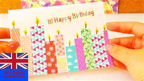 A Lovely Washitape Happy Birthday Card Youtube