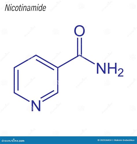 Nicotinamide Drug And Vitamin Molecule. Skeletal Formula. Vector ...