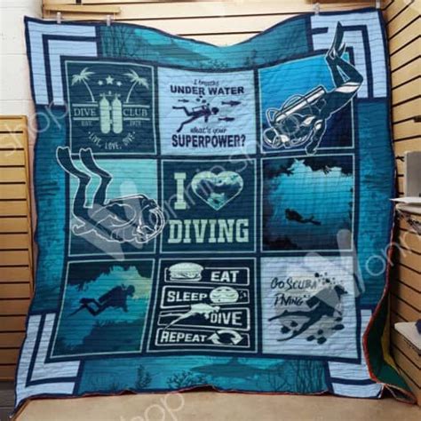 Scuba Diving I Breathe Under Water Quilt Blanket Teeruto