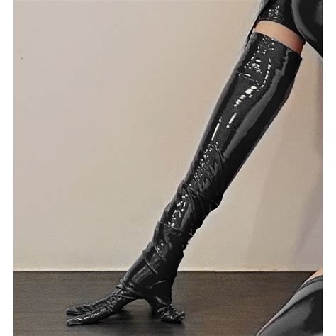 Sexy Lingerie Women S Patent Leather Bodysuit Side Hollowed Out Bunnies Uniform Set Shopee