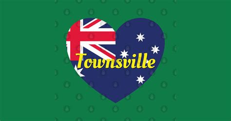 Townsville Qld Australia Australian Flag Heart Townsville T Shirt
