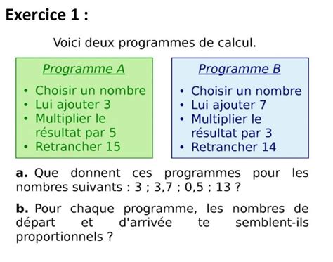 Voici Deux Programmes Programme A Choisir Un Nombre Lui Ajouter