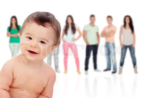 Funny Nude Baby Stock Image Colourbox