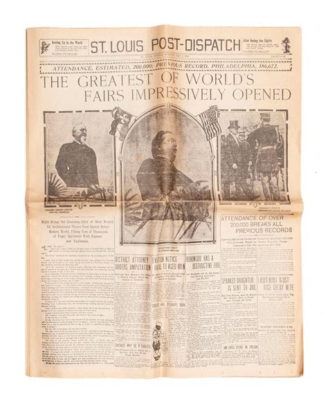 Lot ST LOUIS POST DISPATCH NEWSPAPER ANNOUNCING THE OPENING OF THE