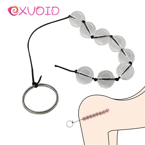 EXVOID Masajeador De Pr Stata Con 8 Bolas Tap N Anal Largo De Cristal Tap N